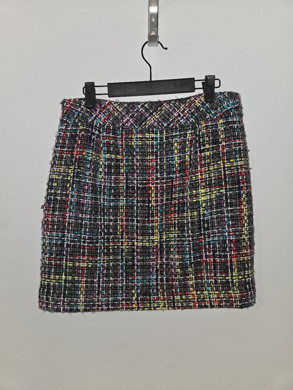LOFT Black Multicolored Mini Skirt